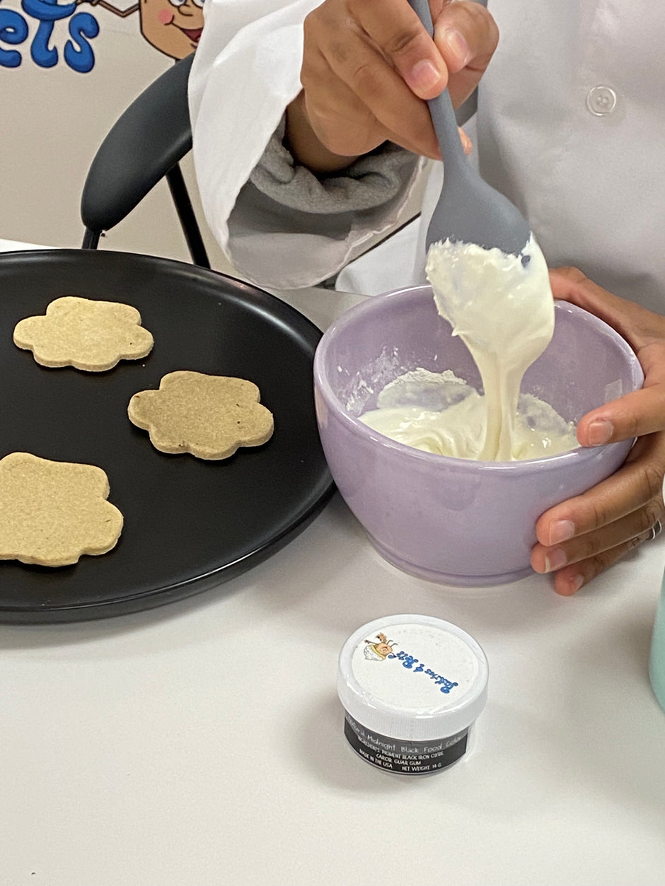 mixing dog treat icing