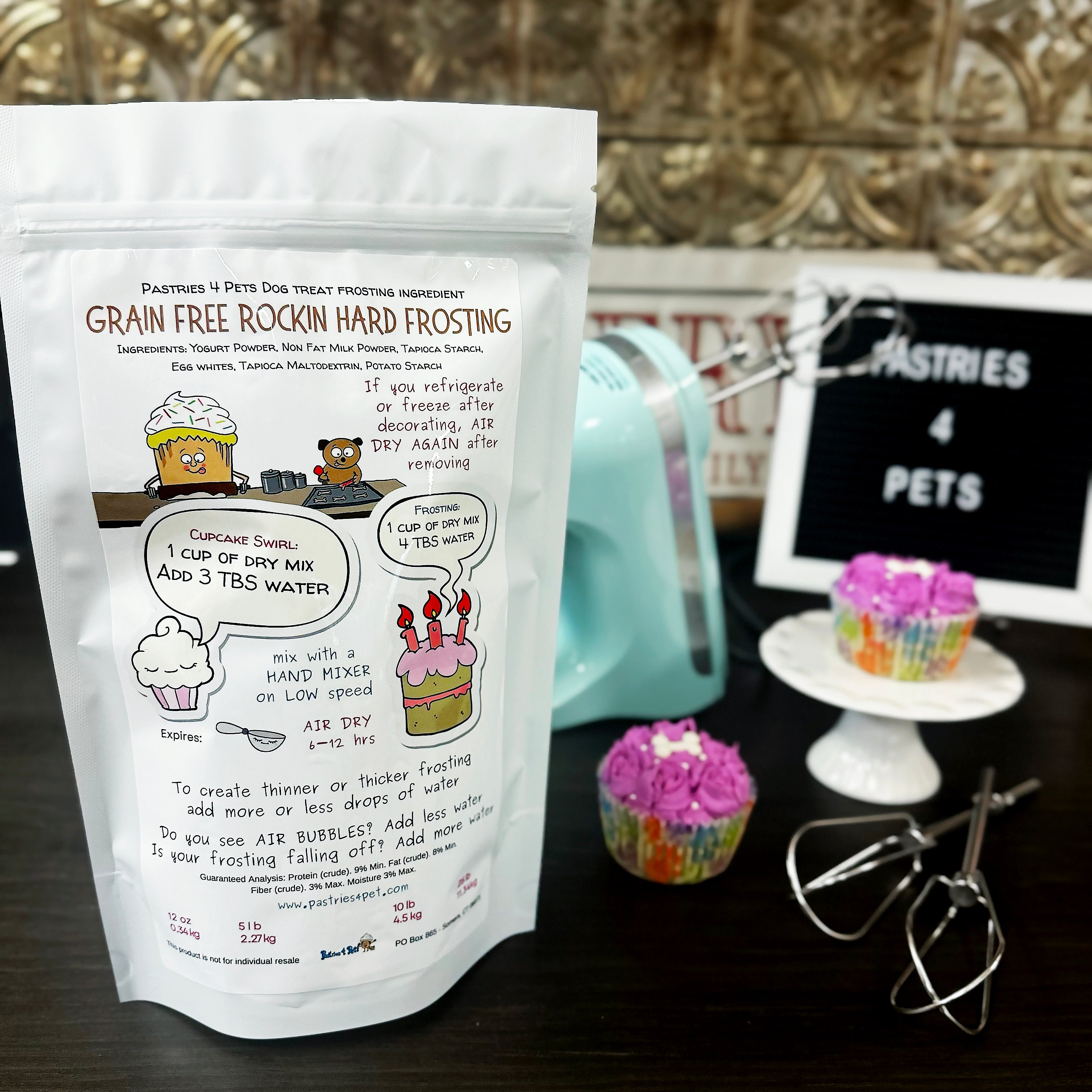 Grain Free Rockin Hard Dog Cake Frosting Pastries 4 Pets Inc.