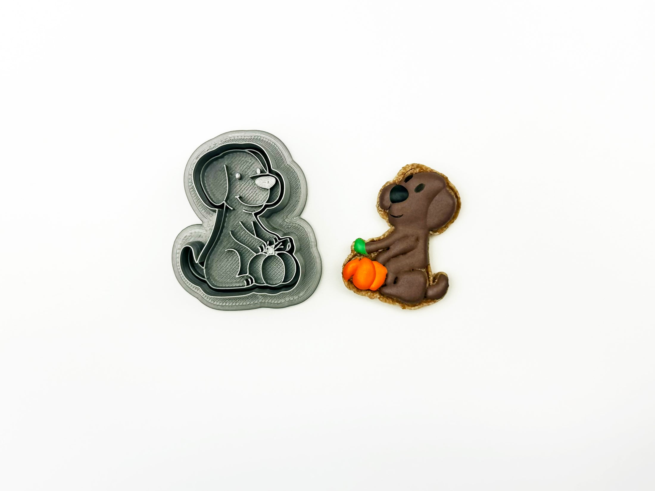 Dog with Pumpkin Cupcake Topper
