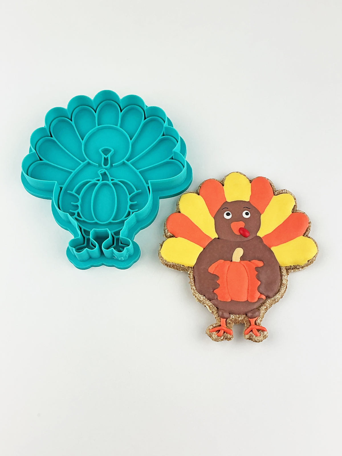 Turkey holding Pumpkin - Stamp and Cookie Cutter (VIP Members only)