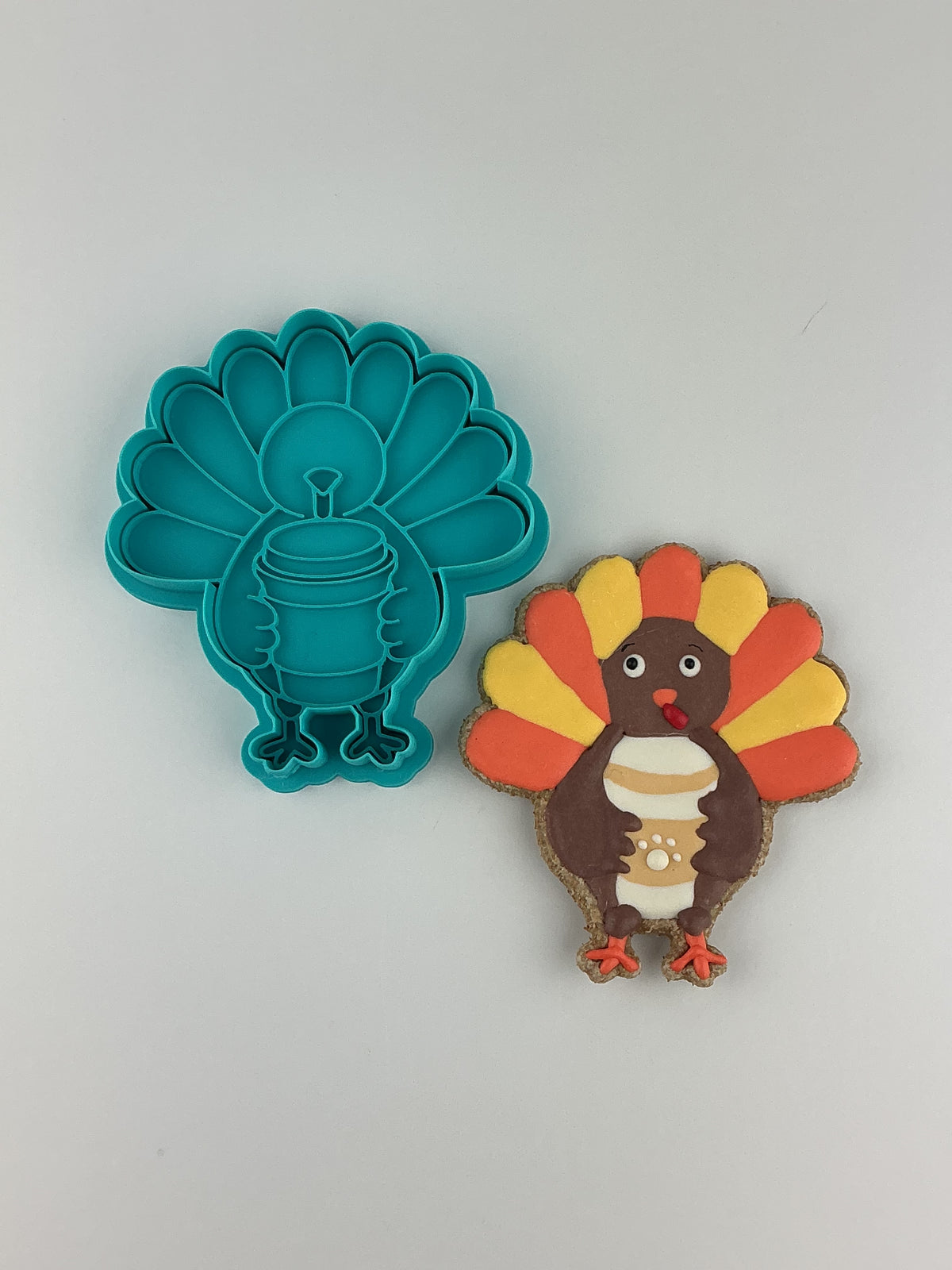 Turkey holding Latte - Stamp and Cookie Cutter (VIP Members only)