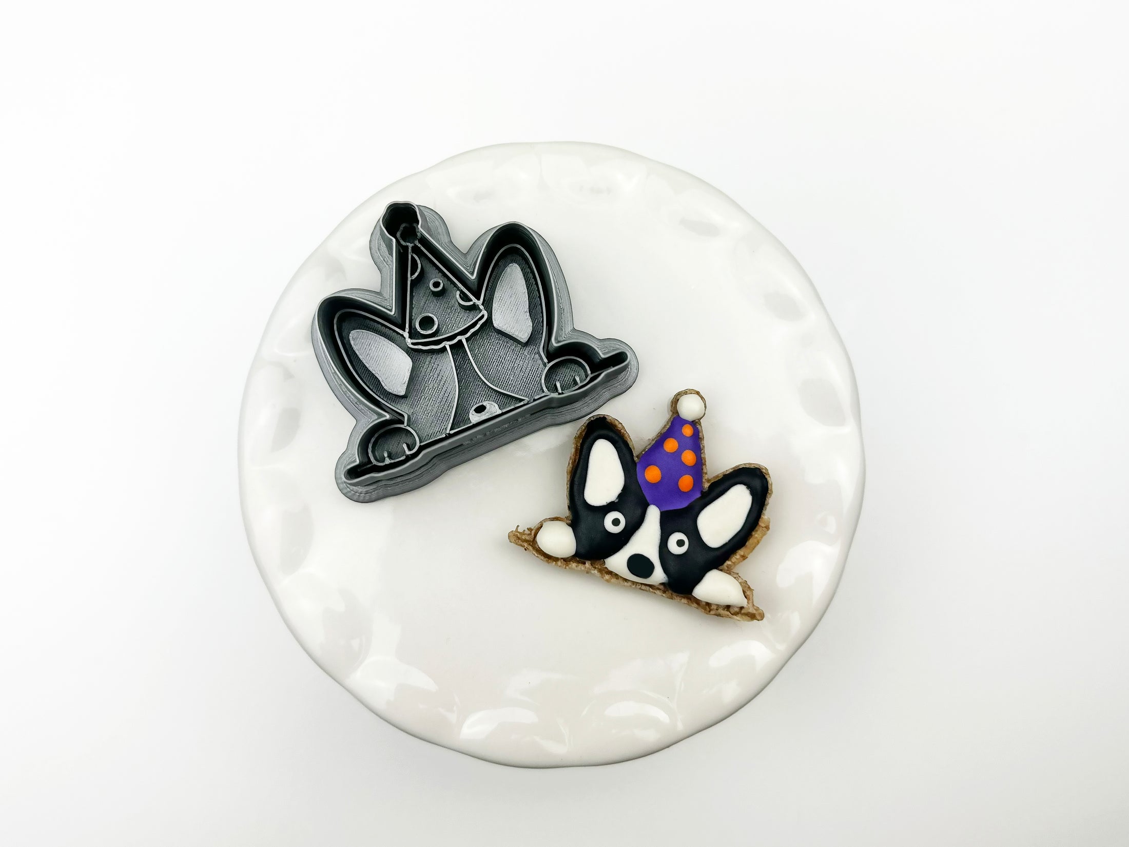 Dog with Birthday Hat Cupcake Topper