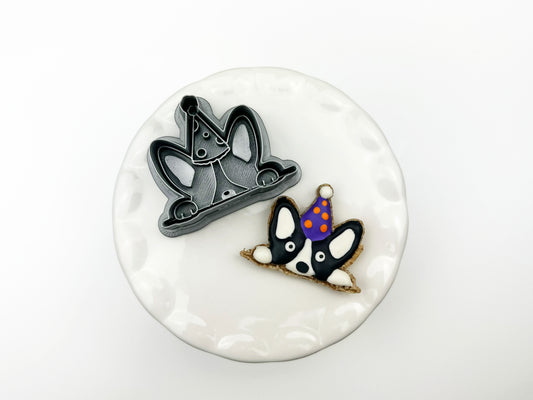 Dog with Birthday Hat Cupcake Topper