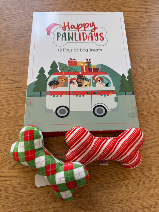 Advent Calendar with 2 Bone Dog Toys